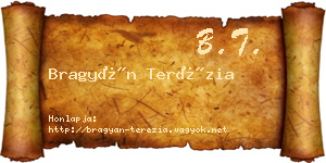 Bragyán Terézia névjegykártya